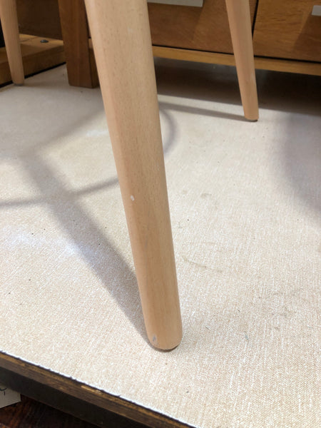 Pair of Contemporary White Plastic & Beech Bar Stools