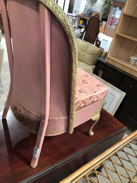 Lloyd Loom Style Pink Bedroom Chair