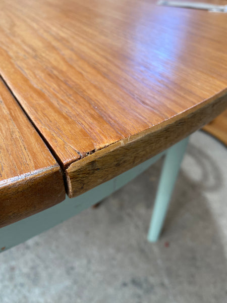 Painted Teak Mid Century Ext. Dining Table