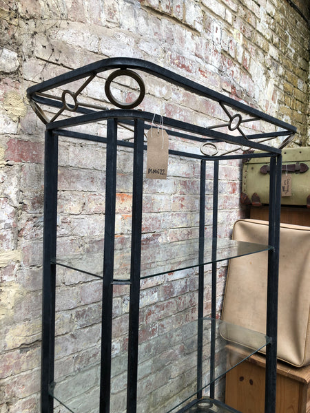 Tall Metal & Glass Display Shelves