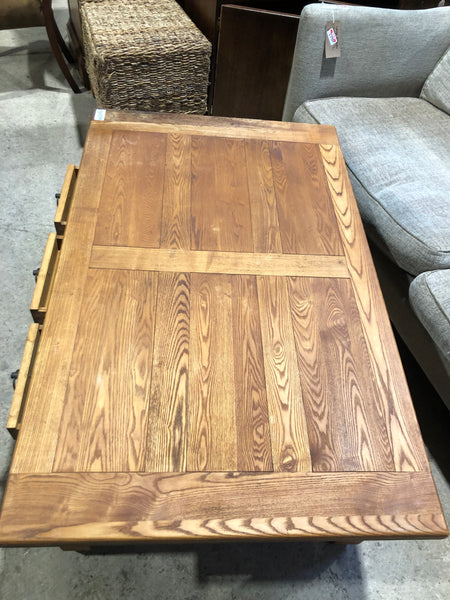 Solid Wooden Coffee Table with Three Drawers