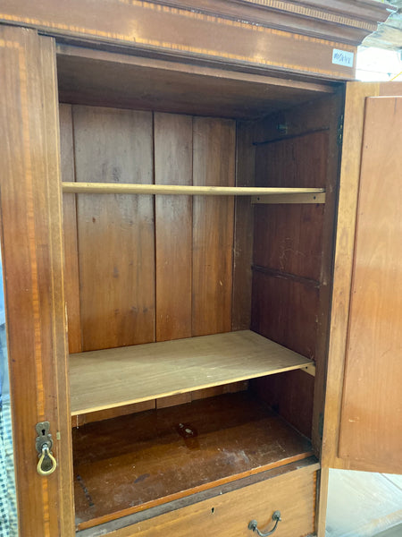 Large Mahogany Wardrobe with Mother of Pearl Detail