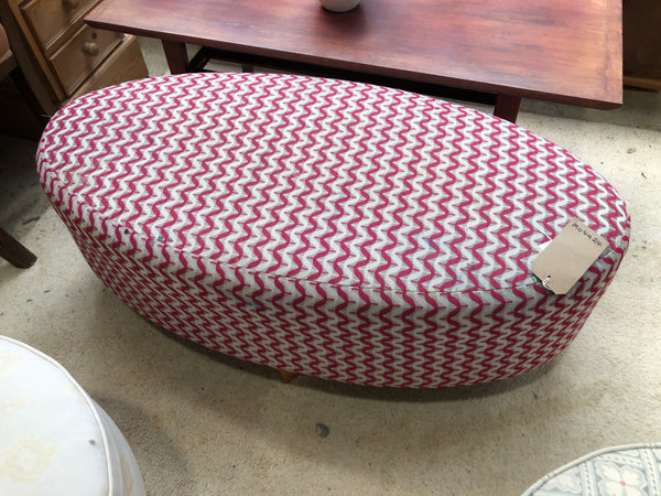 Retro Oval Patterned Footstool