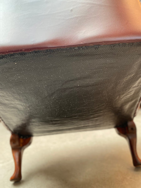 GHC - Oxblood Leather Button back Wingback Armchair