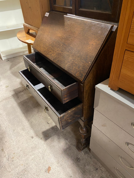 Vintage Oak Bureau Bookcase