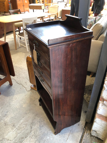 Antique Sheet Music Cabinet with Drop Drawer Storage