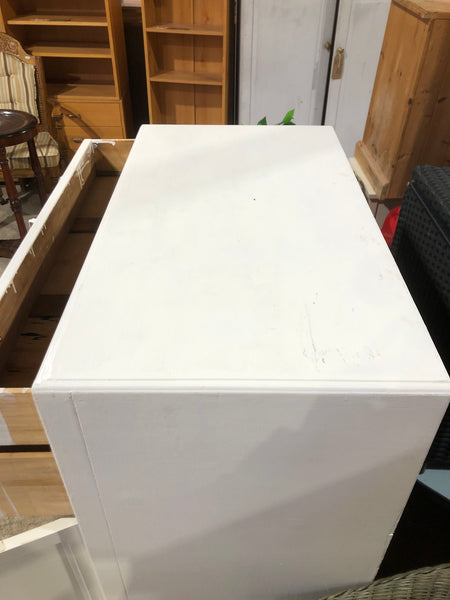 Vintage White Linen Cupboard With Drawers