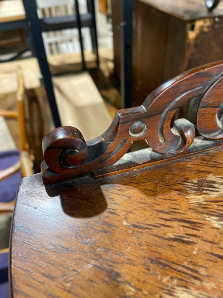 Antique Mahogany Carved Corner Shelf