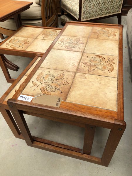 Teak Nest of Tile Topped Tables