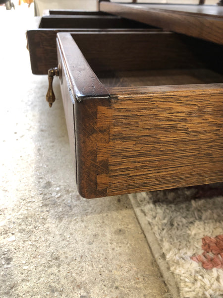 Antique Gate Leg Dark Wood Coffee Table