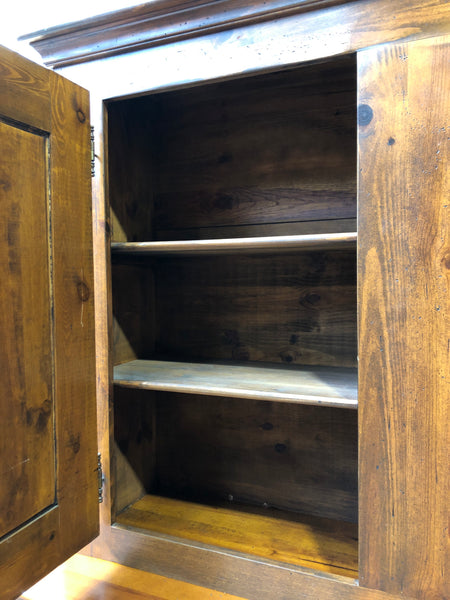 Solid Pine Two Part Step Back Cupboard