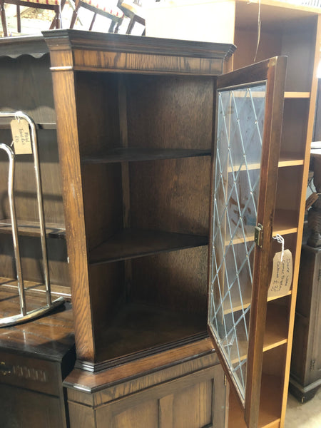 Dark Wood Corner Display Cabinet