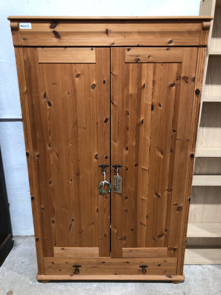 Pine Double Wardrobe with Drawer