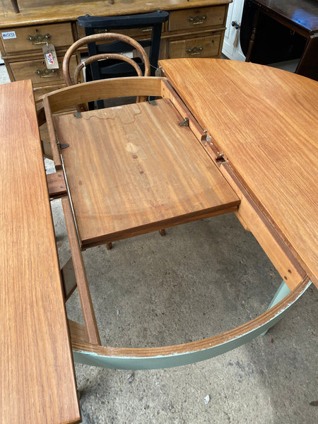 Painted Teak Mid Century Ext. Dining Table