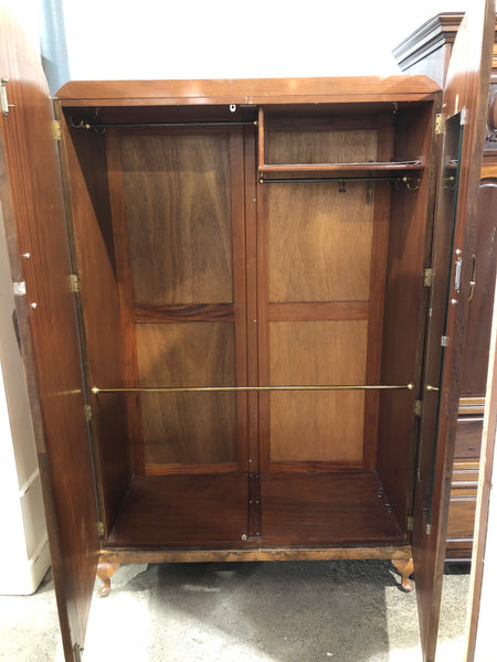 GHC - Art Deco Walnut Veneer Double Wardrobe