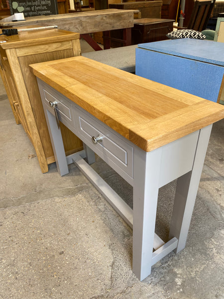 Contemporary Oak and Grey Console Table