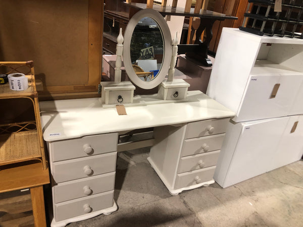 White Painted Dressing Table & Mirror