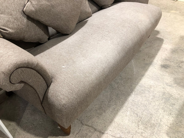 Beige Tweed Two Seater Sofa