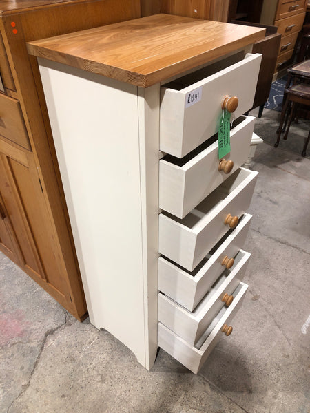 REF - Cream Tallboy Chest of Drawers