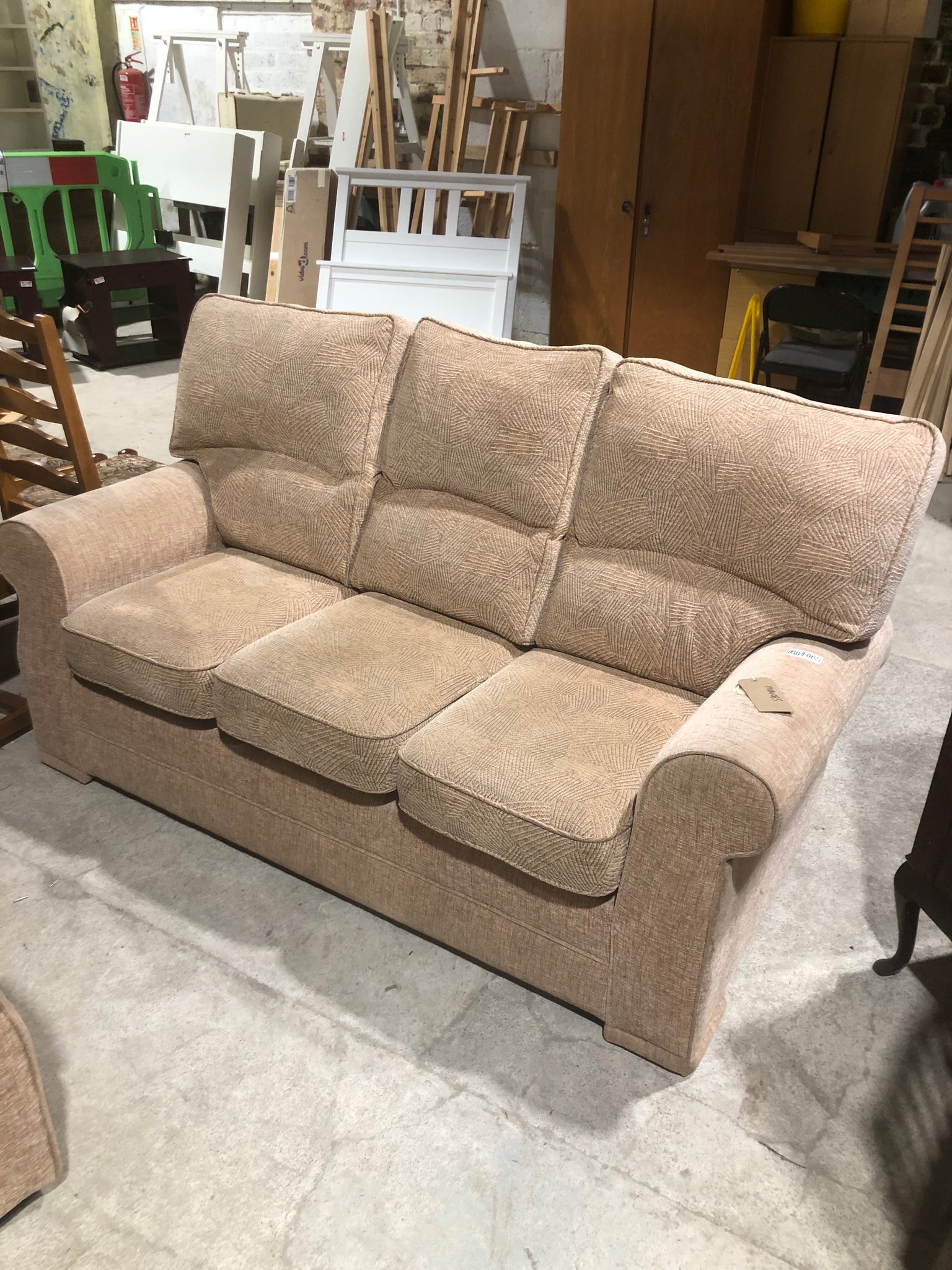 Pink/Beige 3 Seater Sofa