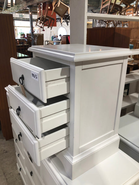 French Style White Bedside Table