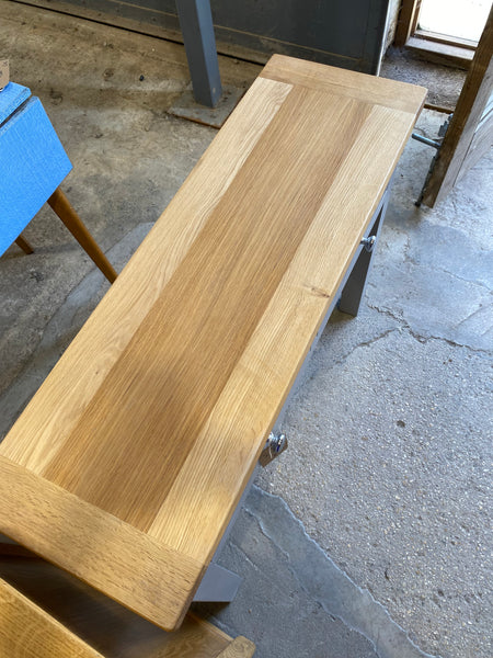 Contemporary Oak and Grey Console Table
