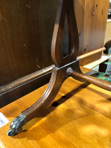 Leather Topped Drop Leaf Side Table