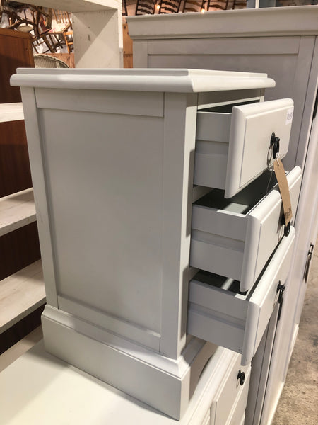 French Style Grey Bedside Table