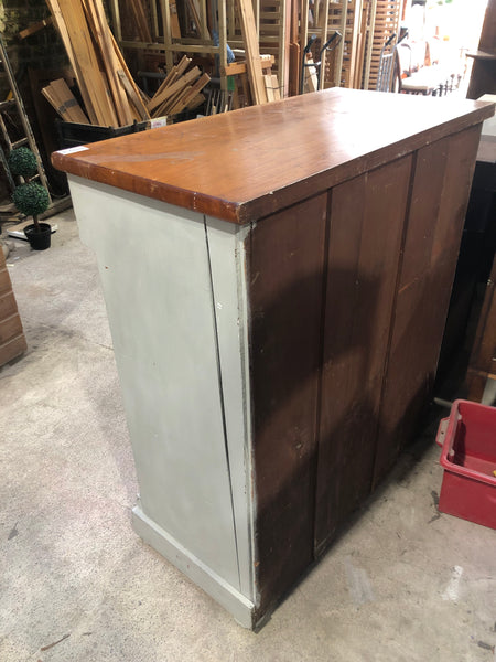 Flamed Mahogany Tallboy finished in Blue