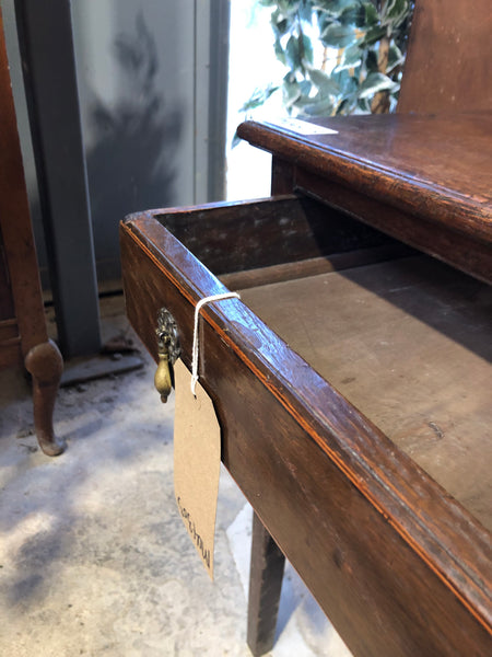 Antique Oak Inlaid Console Table
