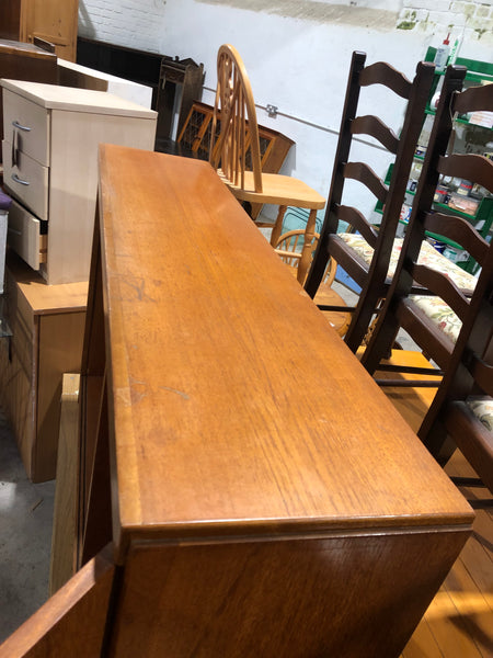 Mid Century Teak Bookcase with Cupboard