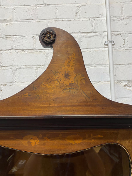 Edwardian Mahogany Marquetry Inlay Display Cabinet