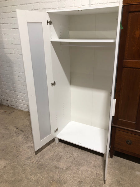 White Wardrobe with Frosted Doors - REF