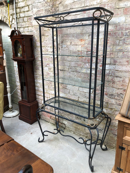 Tall Metal & Glass Display Shelves