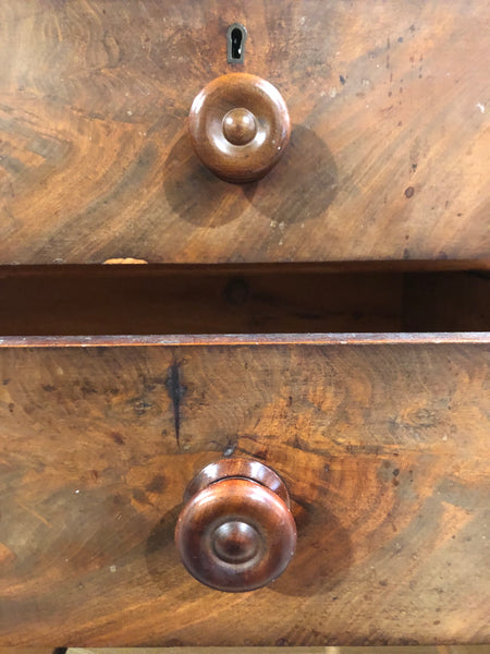 GHC - Flamed Mahogany & Walnut 2 over 3 Chest of Drawers