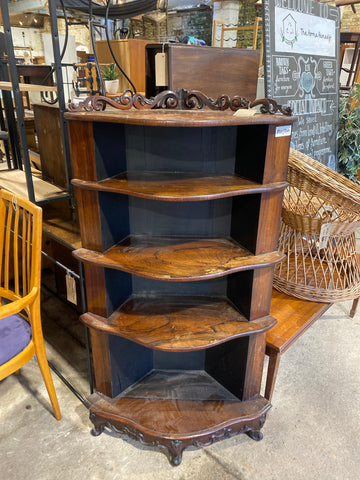 Antique Mahogany Carved Corner Shelf