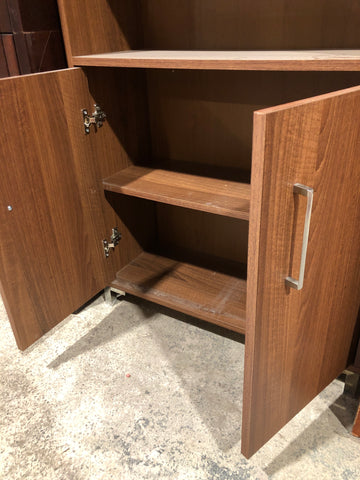 Tall Veneer Bookcase with Cupboard