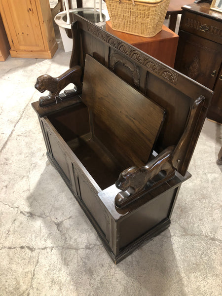 Wooden Monks Bench with Storage - GHC