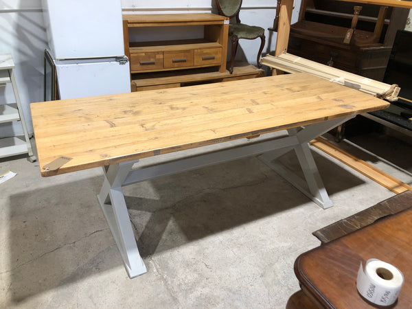 Large Solid Pine X Frame Dining Table