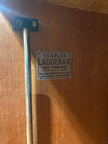 Vintage Staples Teak Ladderax 2 Bay Shelving Unit