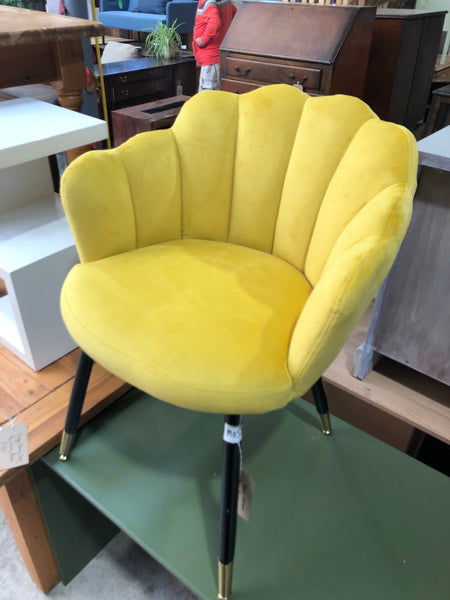 Yellow Scalloped Back Chair