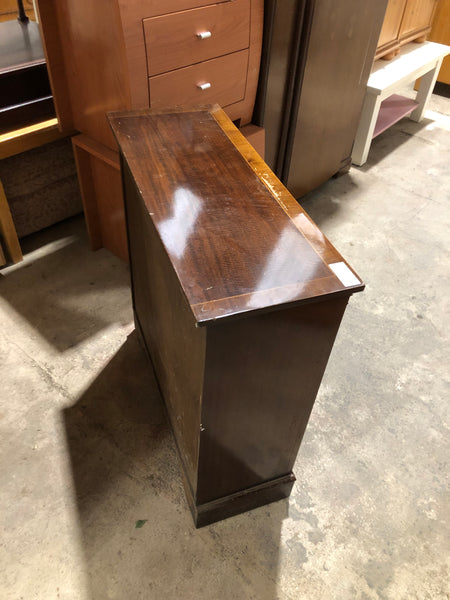 Vintage Inlaid Bookshelf with Shell and Brass Detail - GHC