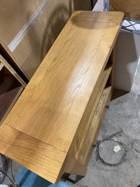 Oak Low Bookcase with Drawers