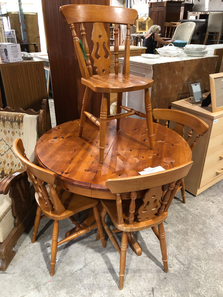 REF - Pine Dining Table & 4 Chairs
