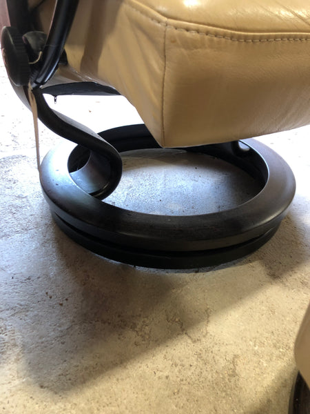 GHC - Leather Stressless Armchair & Footstool