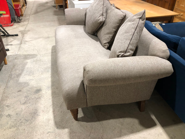Beige Tweed Two Seater Sofa