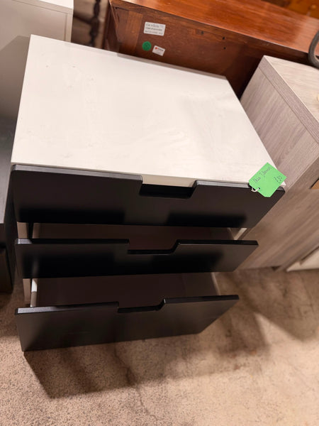 REF - Black IKEA Chest of Three Drawers