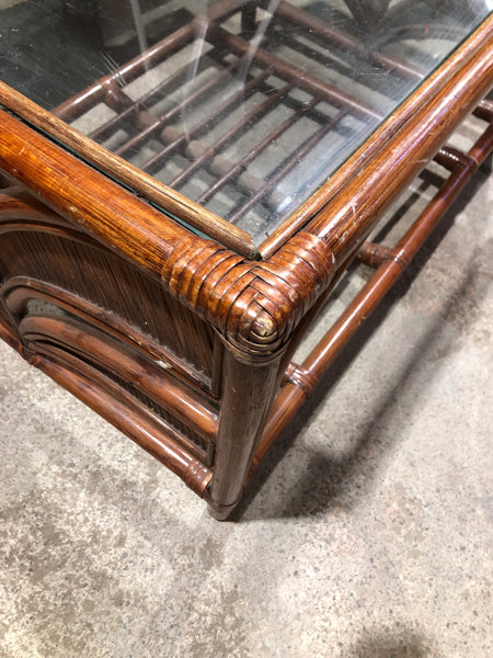 Cane & Glass Coffee Table