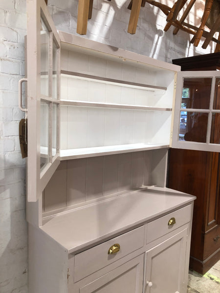 Pink Painted Rustic Pine Farmhouse Dresser
