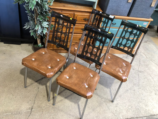 Vintage 70’s Set of 4 Chrome Dining Chairs